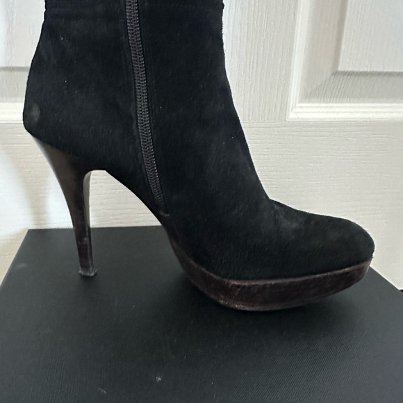 Stuart Weitzman platform boots 36.5 black with wooden heel - Picture 6 of 10